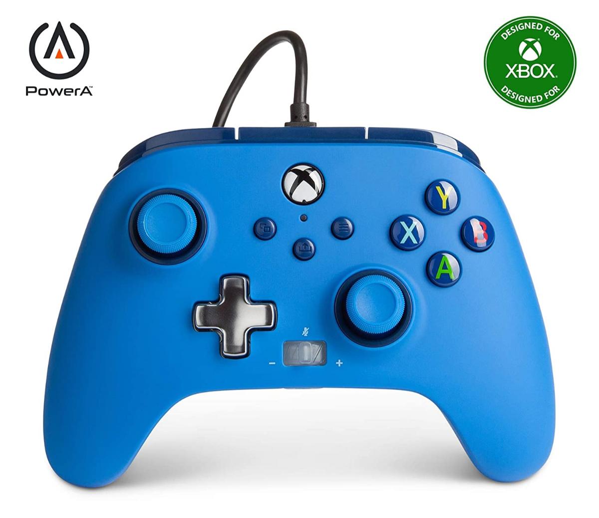 PowerA Enhanced Wired Controller para Xbox - Azul, Gamepad, Controlador de Videogame Com Fio, Controlador de Jogos, Xbox Series X|S, Xbox One - Xbox S